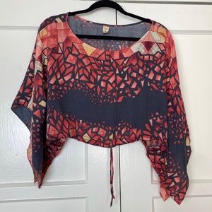 Farm Rio Gorgeous Geometric Print Crop Blouse
